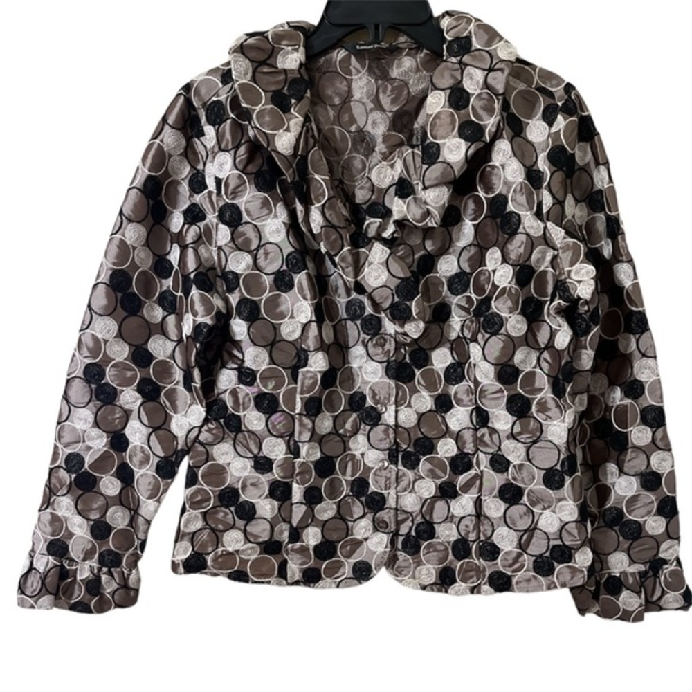 Samuel Dong Embroidered Ruffle Collar Jacket